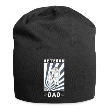 Vétéran Papa Papa Père Fête des Pères Soldat militaire - Bonnet en jersey - noir - Devant