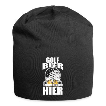 Funny saying: Golf beer, that's why I'm here - Jersey Beanie - black - Front