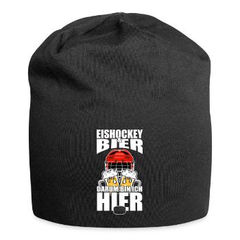 Drôle de dicton : la bière de hockey sur glace, c’est pourquoi je suis ici - Bonnet en jersey - noir - Devant