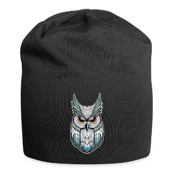 Cooles Eulen Symbol - Jersey-Beanie - Schwarz - Vorne