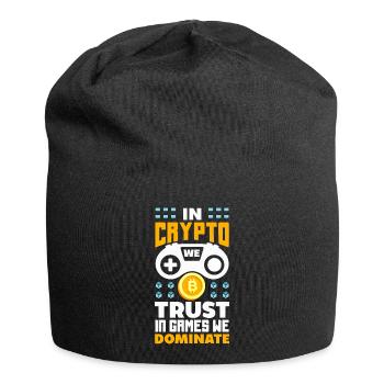 In Crypto We Trust, In Games We Dominate Crypto - Jersey Beanie - black - Front