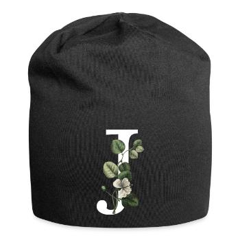 Letter J Green Botany - Jersey Beanie - black - Front