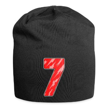 Number Seven - Number 7 Number Red - Jersey Beanie - black - Front