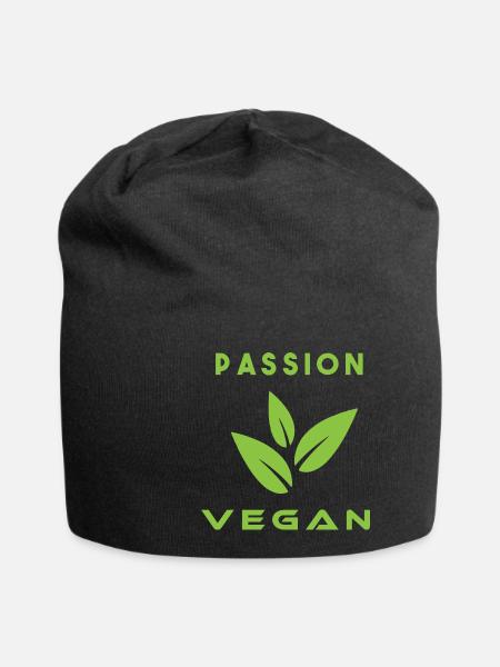 Passion, Vegan, Veganism, Lifestyle, Environment - Jersey Beanie - black