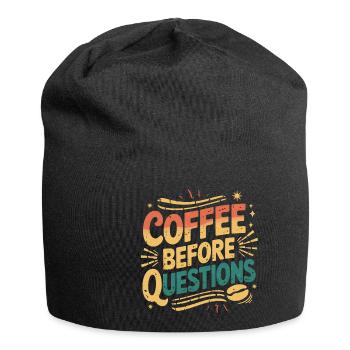Coffee Before Questions 9 - Jersey-Beanie - Schwarz - Vorne