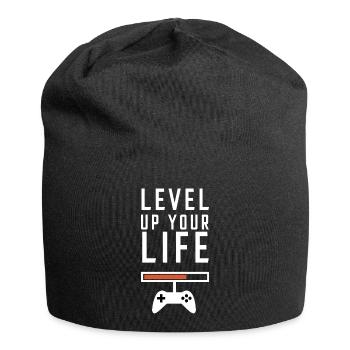 Verbessern Sie Ihren Lebensstandard beim Spielen - Jersey-Beanie - Schwarz - Vorne