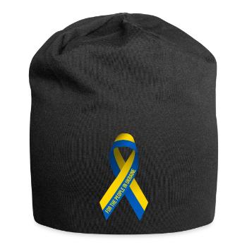 Peace sign for the people of Ukraine - Jersey Beanie - black - Front