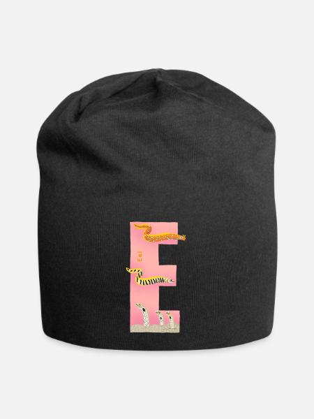 E Alphabet Rosa - Jersey-Beanie - Schwarz