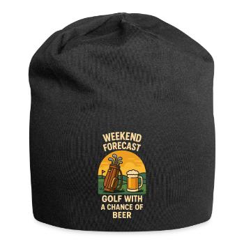 Weekend Forecast Golf With A Chance Of Beer - Jersey Beanie - black - Front