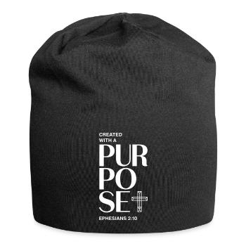 Purposeful Faith Cross Design - Jersey Beanie - black - Front