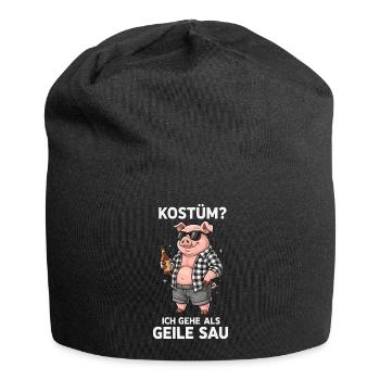 Geile Sau Kostüm Fun Shirt - Jersey-Beanie - Schwarz - Vorne