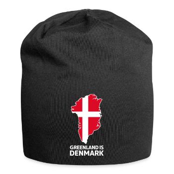 Grönland Dänemark Flagge Landkarte - Jersey-Beanie - Schwarz - Vorne