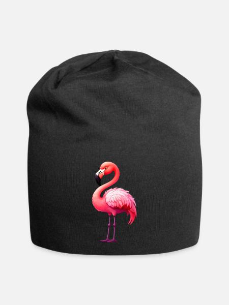 Flamingo - Jersey-Beanie - Schwarz