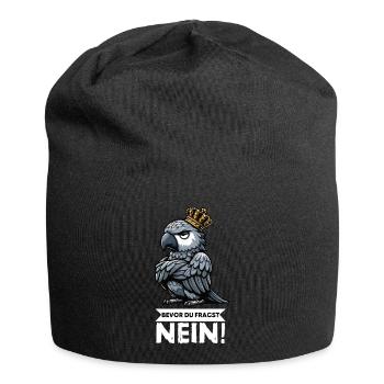 Avant que vous ne demandiez : pas de perroquet gris d’Afrique, perroquet, perroquet, perroquet, perroquet - Bonnet en jersey - noir - Devant