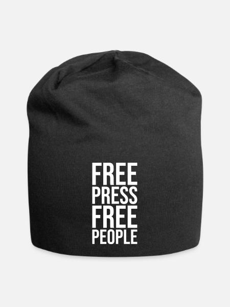 Freie Presse Freie Menschen - Jersey-Beanie - Schwarz