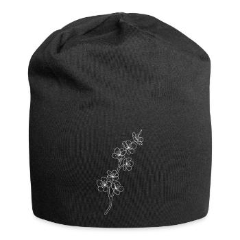 Blossom Lines Cherry Blossoms - Jersey Beanie - black - Front