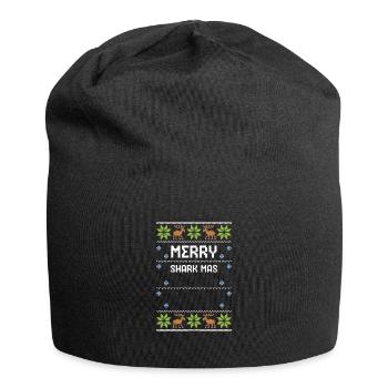 Joyeux requin Mas - Noël moche - Bonnet en jersey - noir - Devant