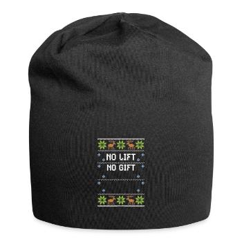 No Lift No Gift - Ugly Christmas - Jersey-Beanie - Schwarz - Vorne