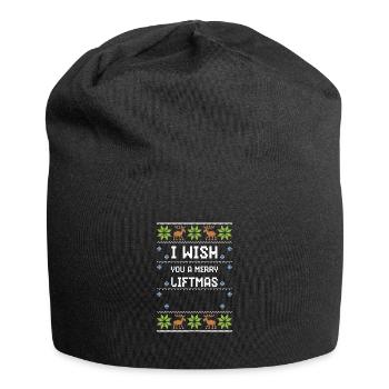 Je vous souhaite un joyeux liftmas - Bonnet en jersey - noir - Devant