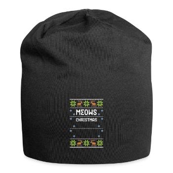 Meows Christmas - Ugly Christmas - Jersey-Beanie - Schwarz - Vorne
