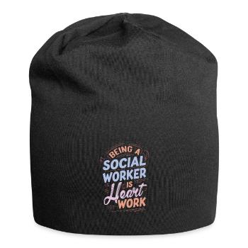 Being A Social Worker Is Heart Work Cute Social - Jersey-Beanie - Schwarz - Vorne