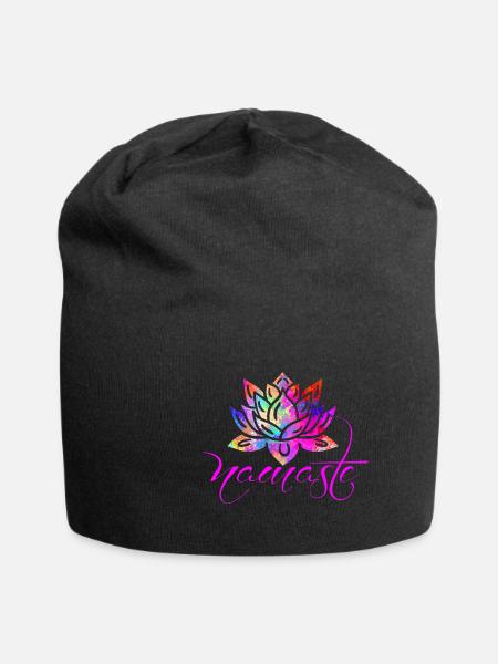 Lotus Flower Namaste - Jersey-Beanie - Schwarz