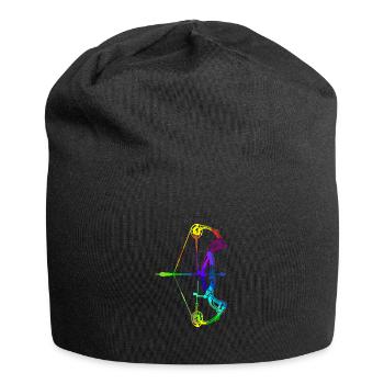 Bogenschießen Regenbogen Farben Polygon Sport - Jersey-Beanie - Schwarz - Vorne
