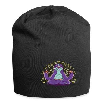 Cute Sloth Doing Yoga Zen - Jersey-Beanie - Schwarz - Vorne