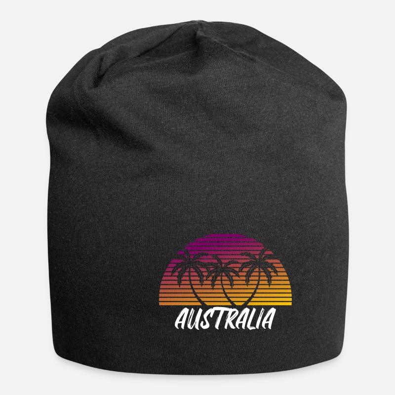 Australie - Bonnet en jersey - noir