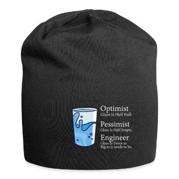 Funny Engineer Glass Is As Big - Jersey-Beanie - Schwarz - Vorne