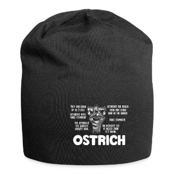 Funny Ostrich Facts - Jersey-Beanie - Schwarz - Vorne