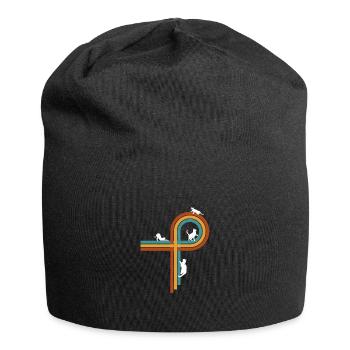 Retro vintage geometry - Jersey Beanie - black - Front