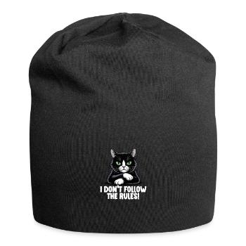 Funny Evil Black Cat Rule Breaker - Jersey Beanie - black - Front