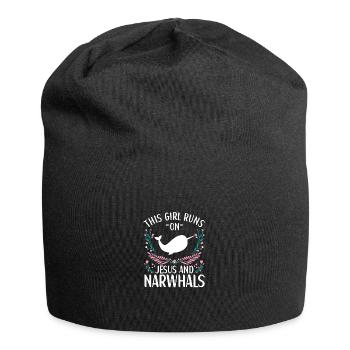 Narwhal Outfit Sea Animal Toothed Whales - Jersey Beanie - black - Front