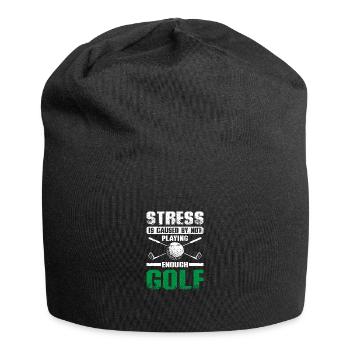 Funny stress golfing design for golfers - Jersey Beanie - black - Front