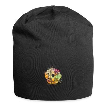 colorful splash art dog lover Golden Retriever - Jersey-Beanie - Schwarz - Vorne