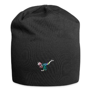 Splash art Dinosaur velociraptor skeleton - Jersey Beanie - black - Front