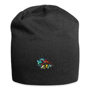 Splash art Dinosaur Triceratops - Jersey Beanie - black - Front