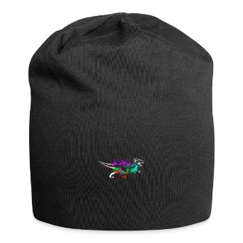 Splash art Dinosaur velociraptor - Jersey Beanie - black - Front