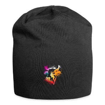 Colerfull Splash Art Farm animals cow head - Jersey-Beanie - Schwarz - Vorne