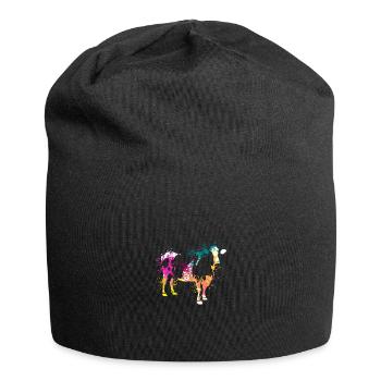 Colerfull Splash Art Farm animals cow - Jersey-Beanie - Schwarz - Vorne