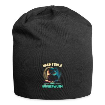 Nachteule Eule Eulen Vogel - Jersey-Beanie - Schwarz - Vorne