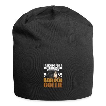 God send me a true friend my border collie - Jersey Beanie - black - Front