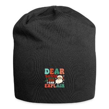 Groovy christmas dear santa I can explain - Jersey-Beanie - Schwarz - Vorne