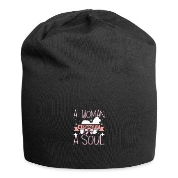 Une femme, un pékinois, une âme - Bonnet en jersey - noir - Devant
