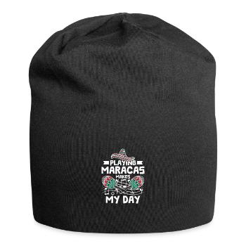 Playing maracas makes my day - Jersey Beanie - black - Front