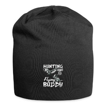 Hunting with my flying buddy Falconer - Jersey Beanie - black - Front