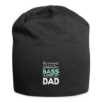 My favorite bass clarinetist calls me dad - Jersey-Beanie - Schwarz - Vorne