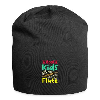For children, cool kids play flute - Jersey Beanie - black - Front
