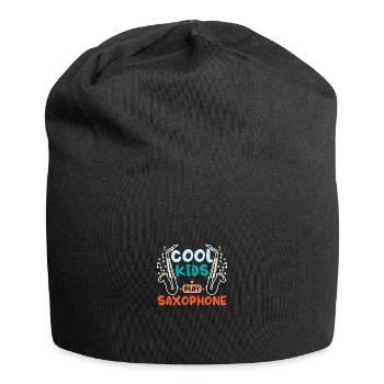 Children cool kids play saxophone - Jersey Beanie - black - Front